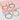 Colorful beaded bracelets on a pink and white background