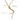 Gold chain necklace with measurement details on a white background