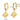 Gold-plated earrings with eye design on a white background.