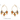 tropical beaded pendant hoop earrings in gold