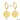 Gold hoop earrings with sun and moon designs on a white background.