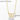 Gold butterfly necklace with measurements on a white background
