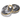 Marble-patterned hoop earrings with gold accents on a white background