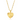 Gold heart-shaped pendant necklace on a white background