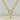 A gold chunky T bar necklace with a chain link design and a removable pendant.