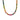 Multicolored bead necklace on a white background