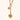 Gold necklace with heart-shaped 'LOVE' pendant on a white background