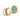 Two gold rings with gemstones on a white background