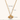 Gold necklace with measurements on a white background