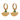 Gold hoop earrings with green gemstones on a white background