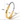 Gold and silver bangle with measurements on a white background