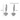 Heart-shaped earrings with measurements on a white background