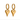 Gold heart-shaped earrings on a white background