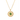 Gold necklace with a green pendant on a white background