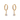Gold hoop earrings with teardrop-shaped gemstones on a white background