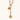 Gold necklace with eye-shaped pendant on a white background