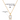 Gold necklace with a pendant, showing measurements on a white background