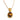 Gold pendant with a tiger's eye stone on a white background