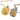 Two gold necklaces with intricate designs on a white background