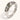 Silver ring with embedded gemstones on a white background