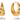Gold hoop earrings with green gemstones and measurements on a white background