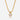 Gold necklace with a round pendant on a white background