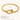 Gold bracelet with measurements and product details on a white background