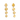 Gold drop earrings on a white background