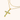 Gold necklace with a green gemstone cross pendant on a white background