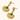 Gold earrings with green gemstones on a white background