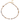 Necklace with brown beads and gold chain on a white background