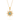 Gold sun-shaped pendant with a turquoise center on a white background