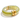 Yellow bracelet with gold accents on a white background