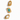 Gold earrings with turquoise stones on a white background