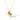 Gold pendant necklace with measurements on a white background