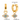 Gold hoop earrings with gemstones and measurements on a white background