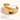Gold bracelet with measurements and material details on a white background