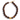 Necklace with brown beads and a gold clasp on a white background