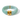 A light green jadeite bangle bracelet with polished gold-tone metal clasp details, shown on a clean white background.