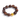 Bracelet with brown marbled beads and a gold bead on a white background