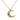 Gold crescent moon necklace with turquoise stones on a white background