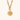 Gold necklace with a sunburst pendant on a white background