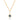 Gold necklace with a blue pendant on a white background