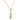 Gold necklace with a teardrop-shaped pendant on a white background